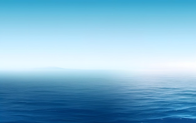 Blue ocean with a blue sky and the horizon