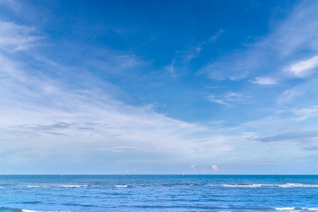 Blue Ocean with blue sky summer background