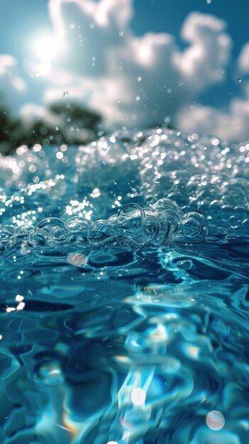 Blue Ocean With Clouds