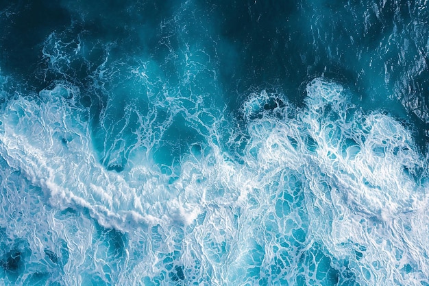 Photo a blue ocean with waves and ripples generative ai