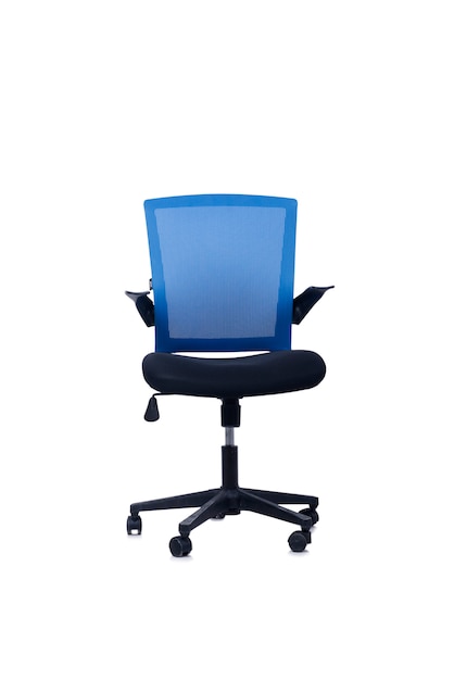 Blue office chair isolated on the white background