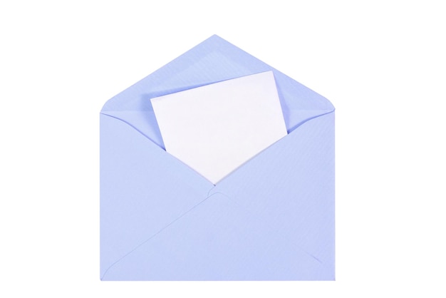 写真 紙分離された青い開いた封筒