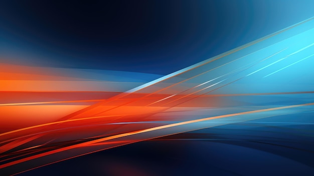 Blue and orange abstract background with lines