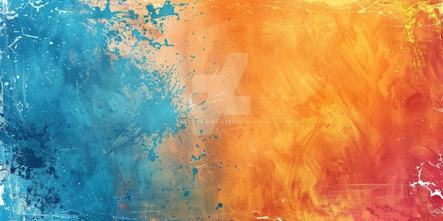 青とオレンジの抽象的な絵画 アイガ