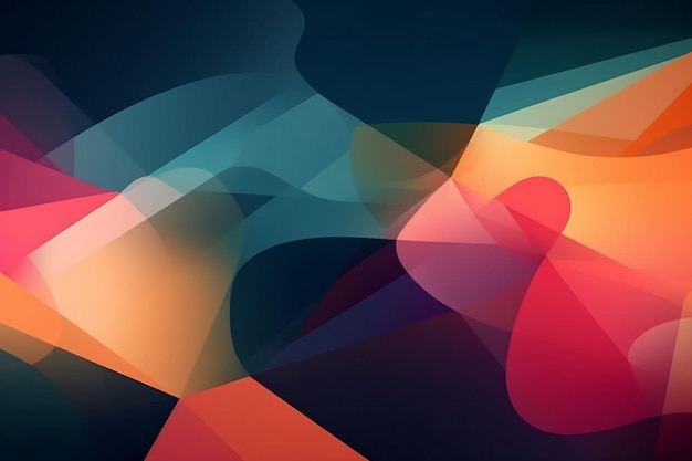 A blue and orange background with a black background and a colorful design.