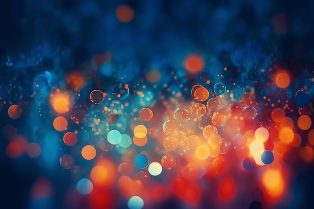 A blue and orange background with a blurry light in the middle.