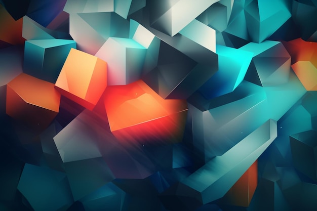 A blue and orange background with cubes and the words'blue '