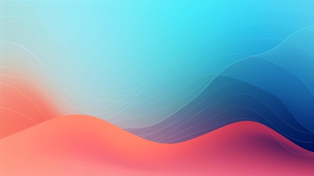 A blue and orange background with a wave design.