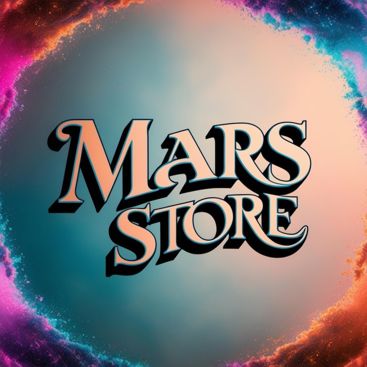 Photo a blue and orange background with the word mars
