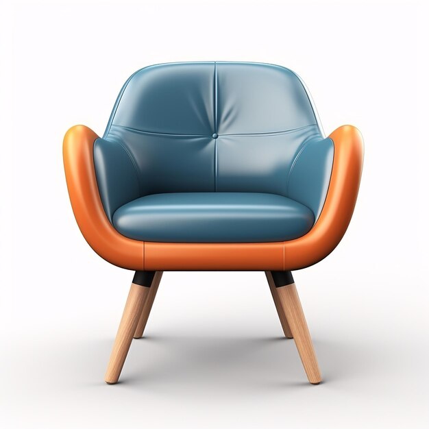 a blue and orange chair