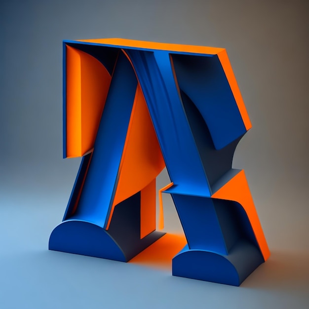 Photo a blue and orange cube with the letters z and x on it