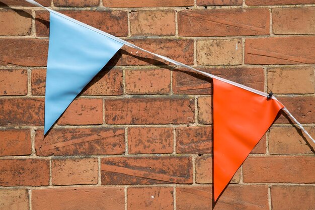 Photo blue and orange flags background