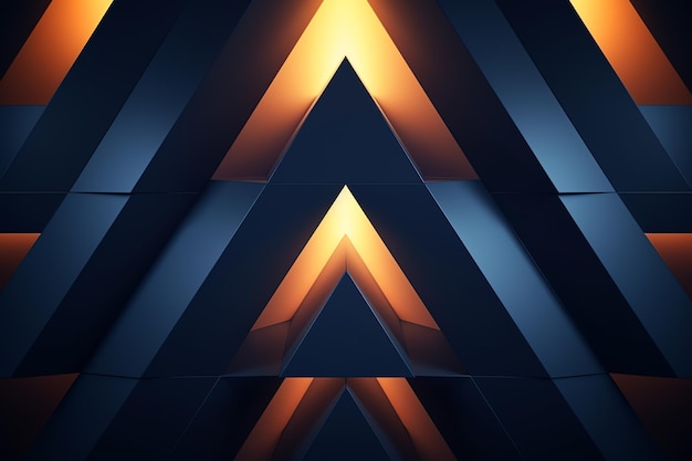 blue and orange light triangle AI generated