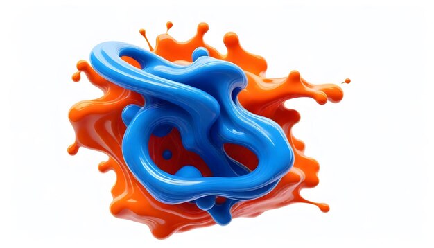 Photo a blue and orange splash with the word  i  on it