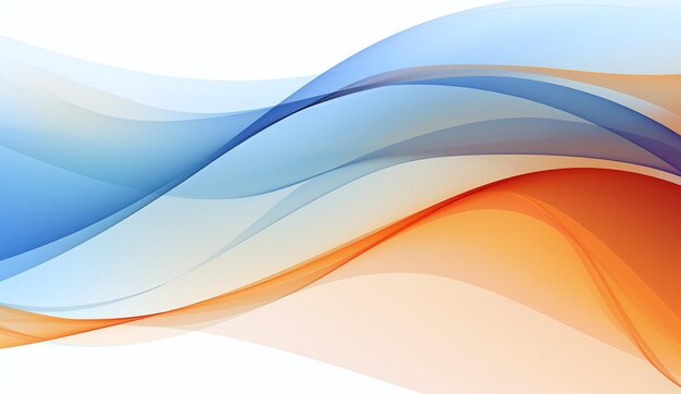 Blue and orange technology waves abstract background