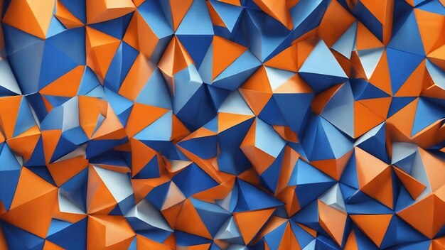 Blue and orange triangle background with a triangle pattern