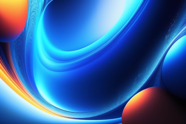 Blue and orange wallpaper with a red ball and a blue background