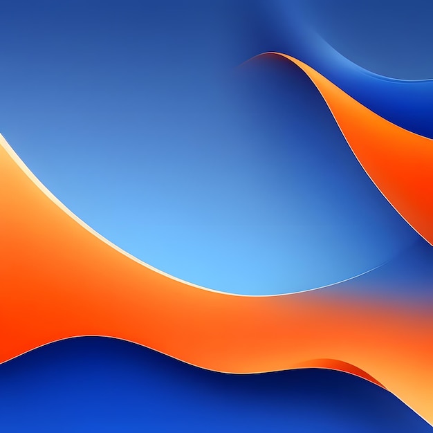 Blue and orange wave abstract wallpaper generated by ai