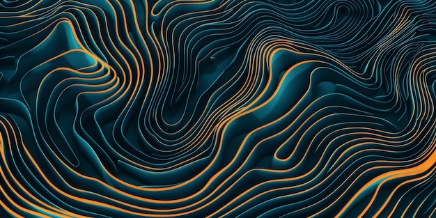 A blue and orange wave pattern with a lot of detail stock background