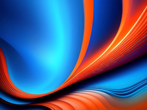 blue and orange waves abstract wallpaper background for desktop