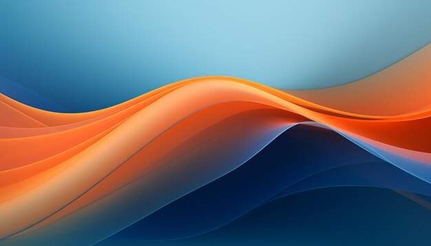 Blue and Orange Waves Abstract Wallpaper for Desktop in 74 Aspect Ratio