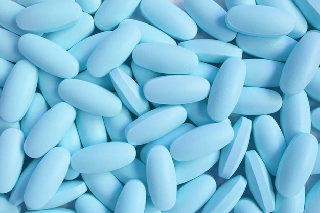 Blue oval shaped pills