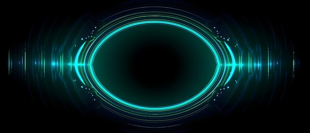 A blue oval with black background