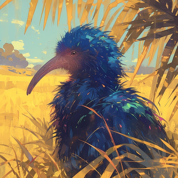 Blue Owl in a Field of Wheat