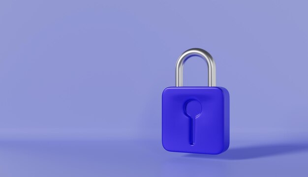 Blue padlock on a blue background