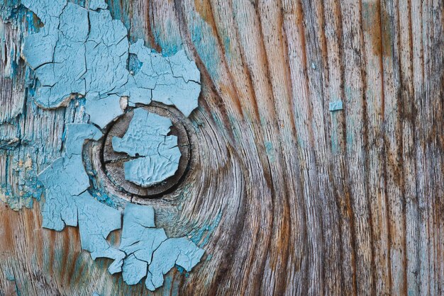 Blue Paint Remnants On Wood