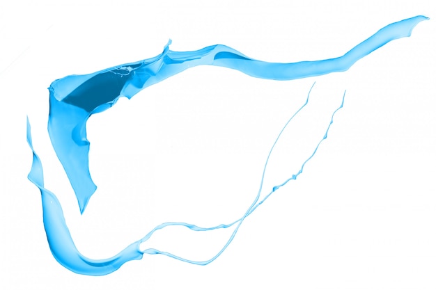 흰색 배경에 고립 된 파란색 페인트 얼룩