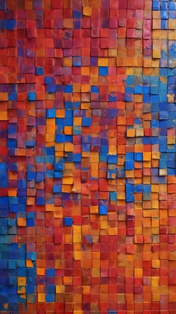 Blue paint squares on paper art texture abstract background