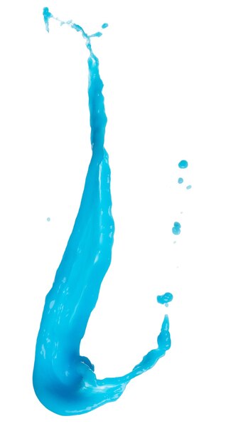 Blue paint water spill splash in shape form Blue liquid lotion moisturizer cosmetic pour float