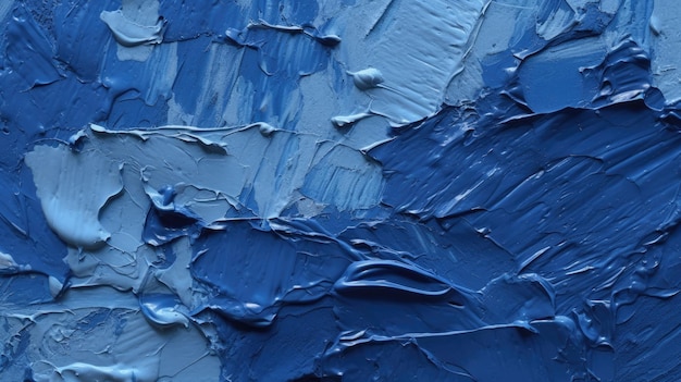 A blue painting of a sea of blue paint