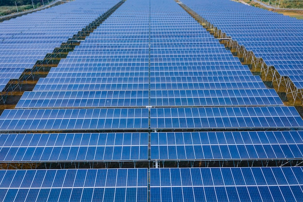 Blue panel lines solar cells energy business and industry  clean power electric in Thailand  