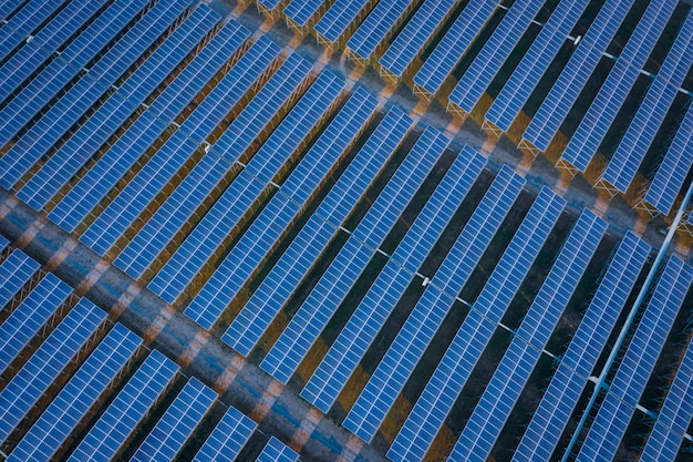 Blue panel lines solar cells energy business and industry  clean power electric in Thailand  