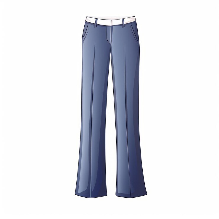 Foto blue pant design flat form illustratie door vrouwelijke ontwerpers