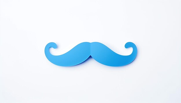 Blue paper mustache on a white background