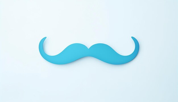 Blue paper mustache on a white background