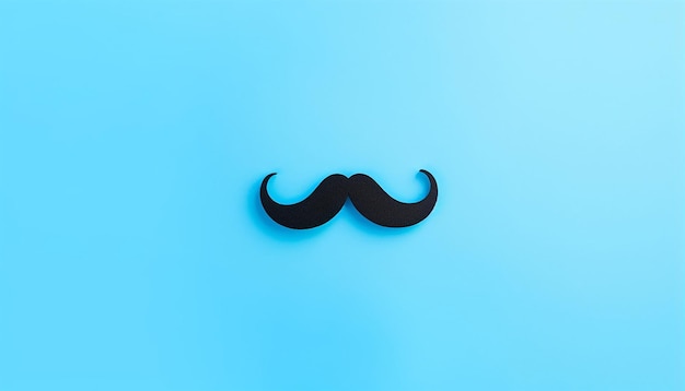 Blue paper mustache on a white background