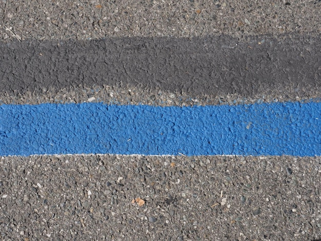 Blue parking line sign