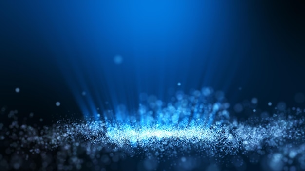 Blue particle background Light shine