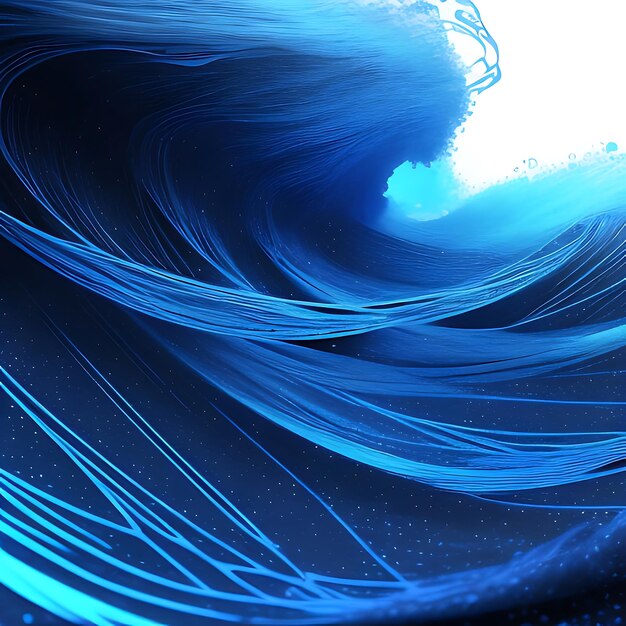 写真 青い粒子波の背景