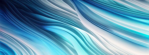 Blue pastel abstract wave panoramic wallpaper