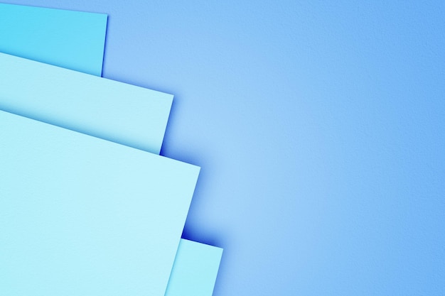Blue pastel color paper geometric flat background