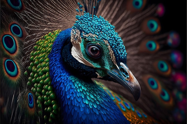 blue peafowl