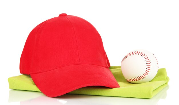 Blue peaked cap isolated on white