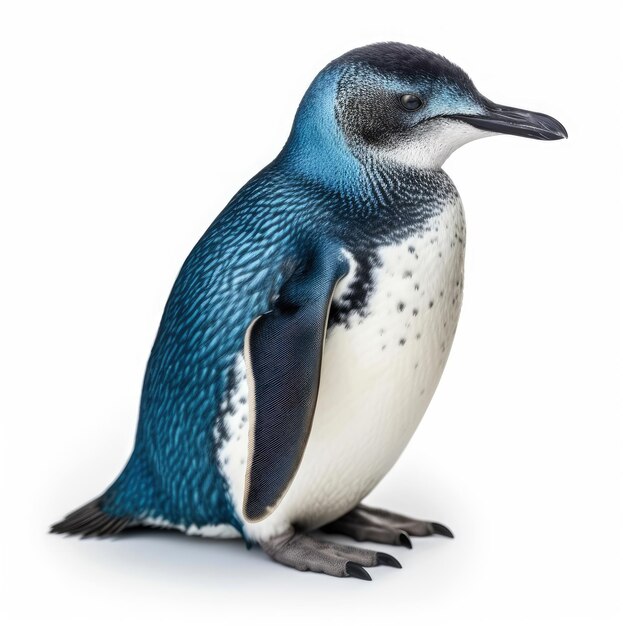 Blue penguin isolated on white