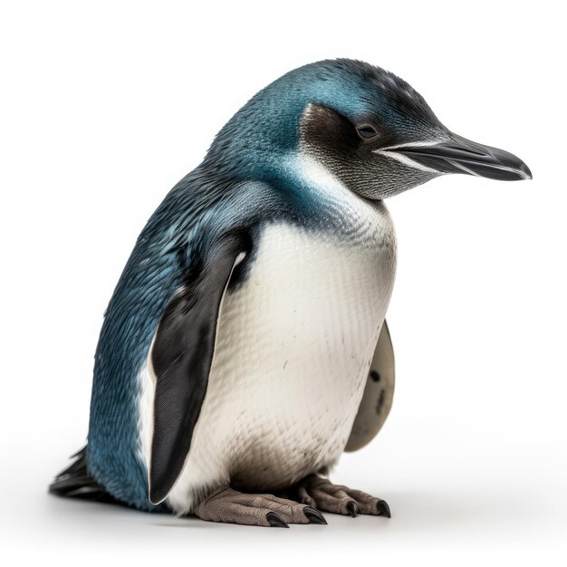 blue penguin isolated on white