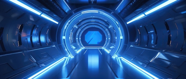 Синяя перспектива космической сцены научно-фантастический фоновый материал